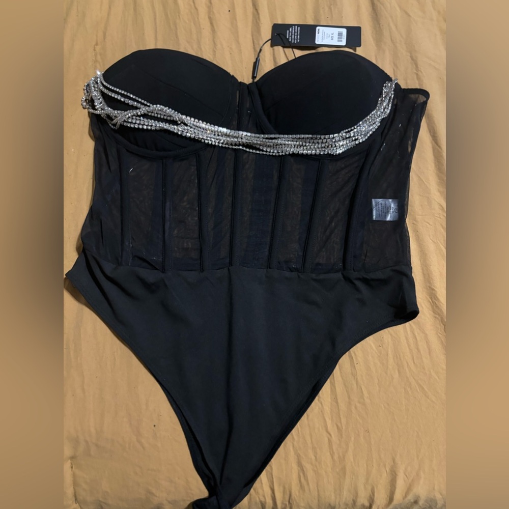 Black Sweetheart Bustier Bodysuit